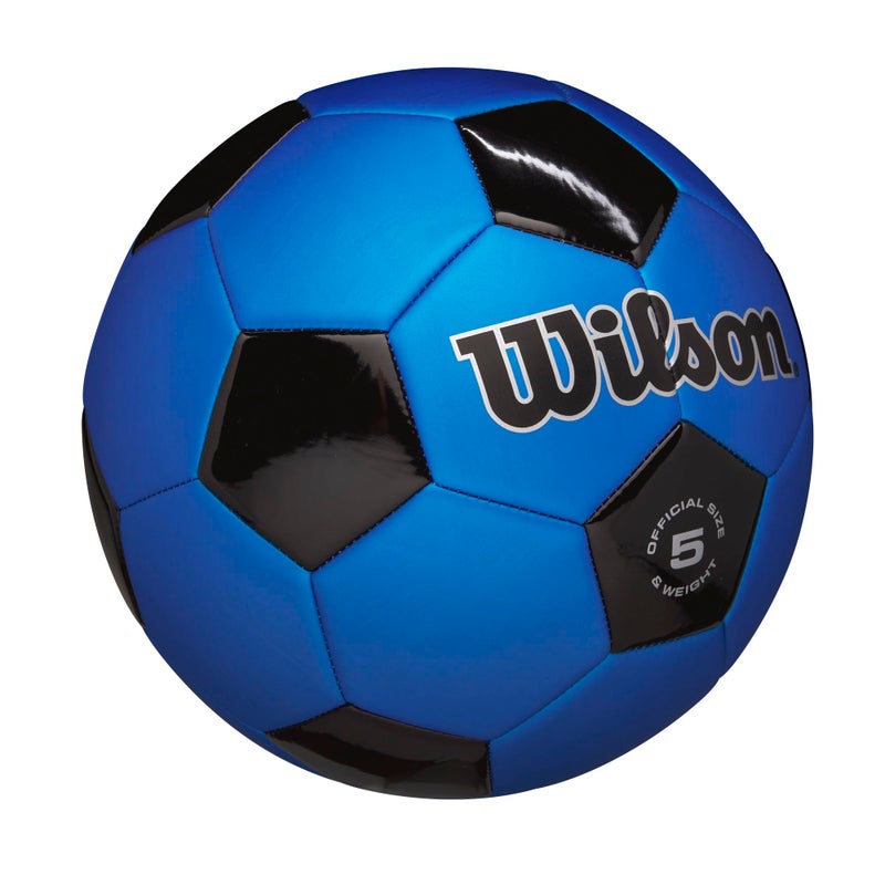 WILSON Traditional Soccer Ball - Size 5, Black/Royal - Image 2